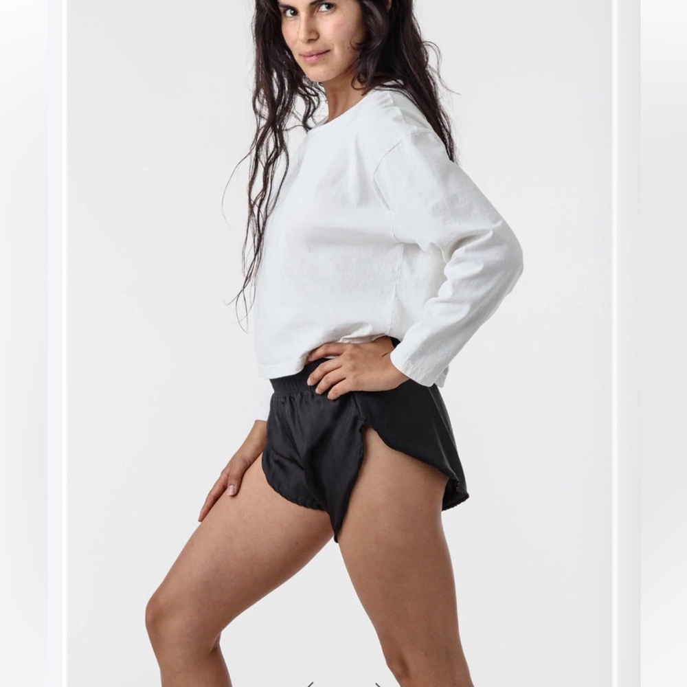 Nylon Taffeta Shorts Los Angeles Apparel M black sport running workout